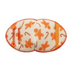 Ögonlapp till lat öga. Den är i tyg och designad för barn med glasögon. Lappen fästas på glasögonen och används för synträning. Rekommenderas av ortoptist. Märket är Kay Fun Patch. Den är orange med pepparkakor / kagemän och heter Gingerbread.