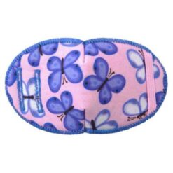 Ljusrosa ögonlapp i tyg för glasögon, Kay Fun Patch, för träning av lat öga, passar för flickor. Den heter Wing Whisper.