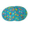 Blå ögonklapp i tyg med söta motiv från Kay Fun Patch, designad för barn för träning av lat öga. Kan fästas på insidan av glasögon. Perfekt för flickor och pojkar. Den heter Tutti Frutti.