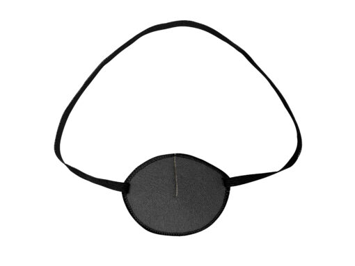 En ögonlapp med resår för vuxna. Den är grå och har en enkel, stilren design. Märket är Kay Fun Patch. Den heter Steel.