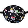 hedder Pirate Bones ChatGPT sagde: ChatGPT En piratlapp till barn. Den är svart och dekorerad med dödningehuvuden och heter Pirate Bones. Den har elastik som sätts runt huvudet och är designad för barn som skelar. Ögonlappen hjälper till vid synträning. Märket är Kay Fun Patch.