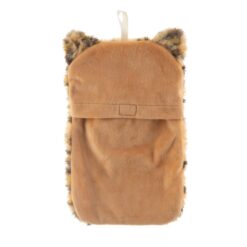 Leopard Love värmeflaska från Sass & Belle formad som en leopard i honungs- och sandfärger. Baksida.